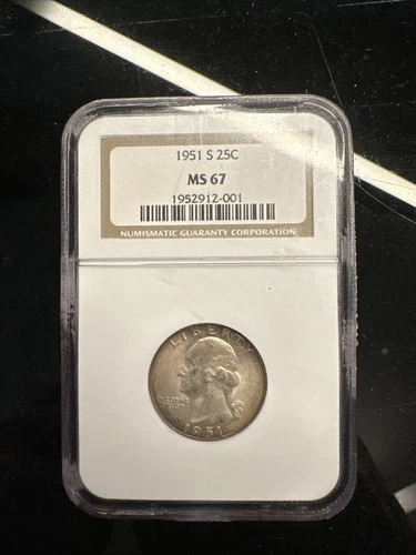 NGC MS67: 1951 S Washington Quarter