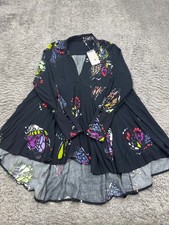 Free People Top Women Small Field Of Butterflies Floral Hi Low Tunic Dress NWT