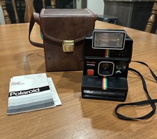 Polaroid Time Zero One Step Instant Land Camera w/2351 Flash  Case - UNTESTED