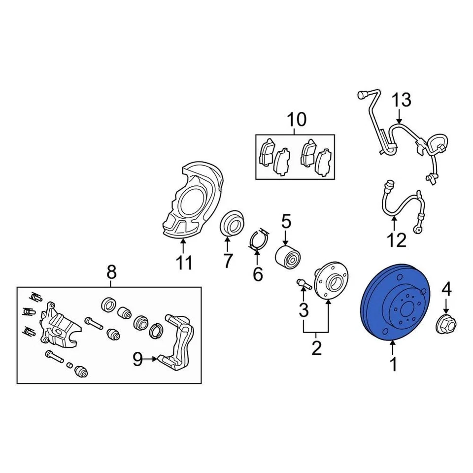 For Toyota Highlander 2008-2013 Toyota 4351248110 Front Disc Brake Rotor Foto 3 de 3