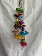 Parrot Hanging Bird Toy, Wood Blocks  Beads Chew Toy 10-ST0083
