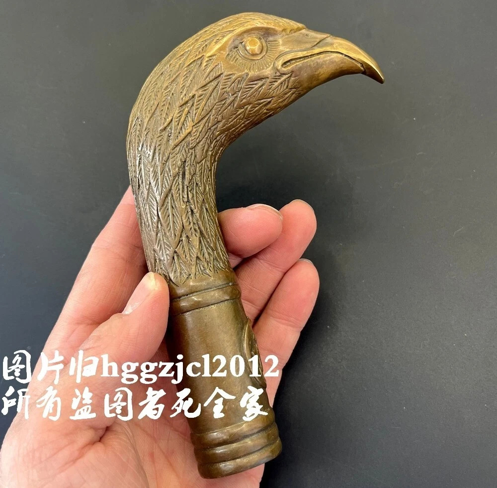 Solid Brass Eagle Head Statue Walking Stick Cane … - image 1