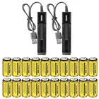 Lot 16340 2800mAh RCR123A CR123A 3.7V Rechargeable Battery Cell / USB Charger