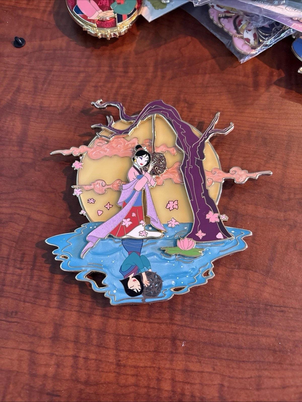 Mulan Reflection Enamel Pin 6 Inches