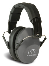 Walker's GWPFPM1GY Pro Low Profile Passive Muff 22 dB Over the Head Gray/Black