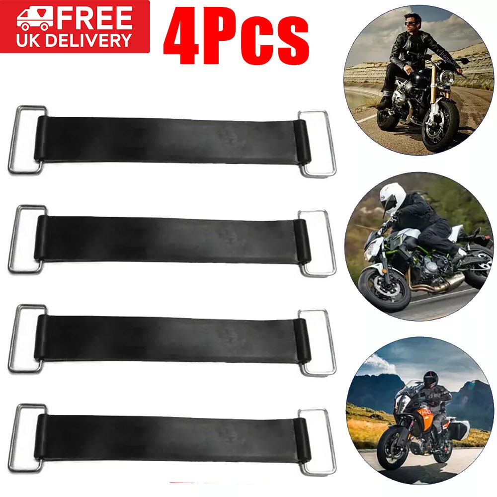 4x Universal Motorcycle Motorbike ATV Scooter Rubber Battery Strap Holder Belt