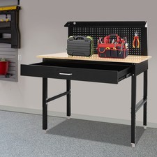 Adjustable Workbench Work Bench Table + Drawer+Pegboard 2000lbs Load Capacity