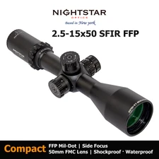 2.5-15X50FFP Riflescope Compact First Focal Plane Side Focus Illuminated Reticle