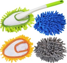 4 Pcs Microfiber Duster for Household Cleaning,Hand Washable Dusters,Replaceable