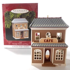 CAFE Hallmark Nostalgic Houses and Shops 1997 Ornament 2 Sides Exterior Interior