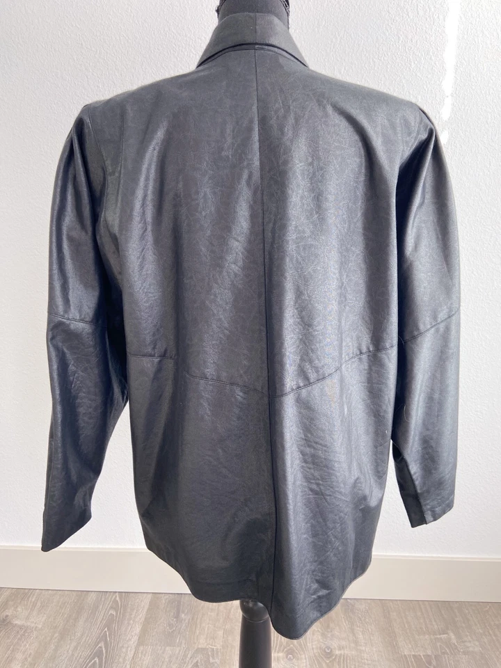 Vintage City Girl California Lightweight Black Puff Sleeve One Button Blazer 14 - Image 4 of 4