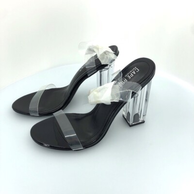 Cape Robbin Maria-2 Womens Black Size 7 Open Toe Heeled Shoes