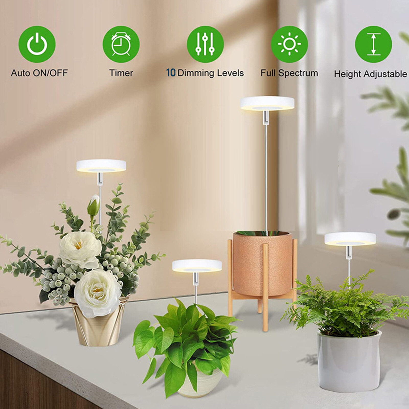 USB 48LED Bonsai Grow Light Height Adjustable Groundplug for Garden