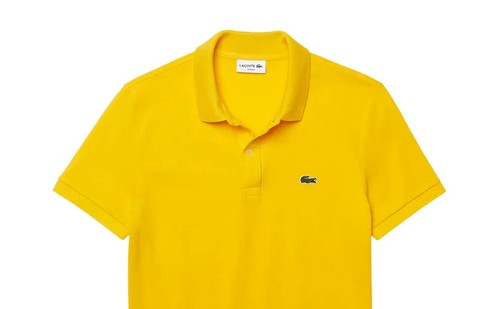 Camisa polo Lacoste calce ajustado para hombre gris azul amarillo talla M L PH4012 - Imagen 12 de 16