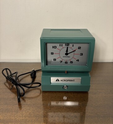 Acroprint 150QR4 Heavy Duty Automatic Time Recorder Punch Clock - MISSING KEY