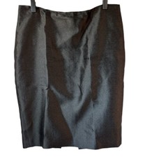 DANA BUCHMAN 100 Silk Skirt Black Lined Pencil Size 8. Formal Career Dainty