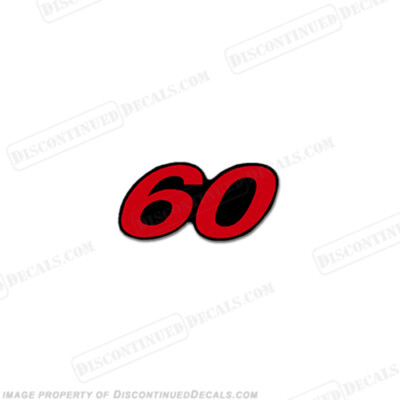 Fits Mercury Single ''60'' Decal - Red Large (Rear)