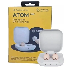 Audien Atom One Rechargeable OTC Over the Counter Hearing Aids