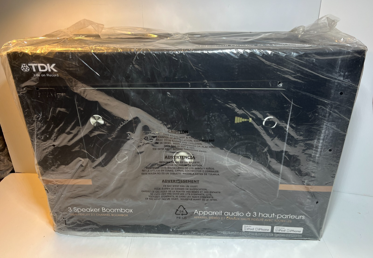 Rare New TDK 3 Speaker Boombox TP6803BLK Brand New Sealed in