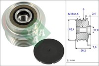 INA 535 0238 10 Generatorfreilauf For Toyota