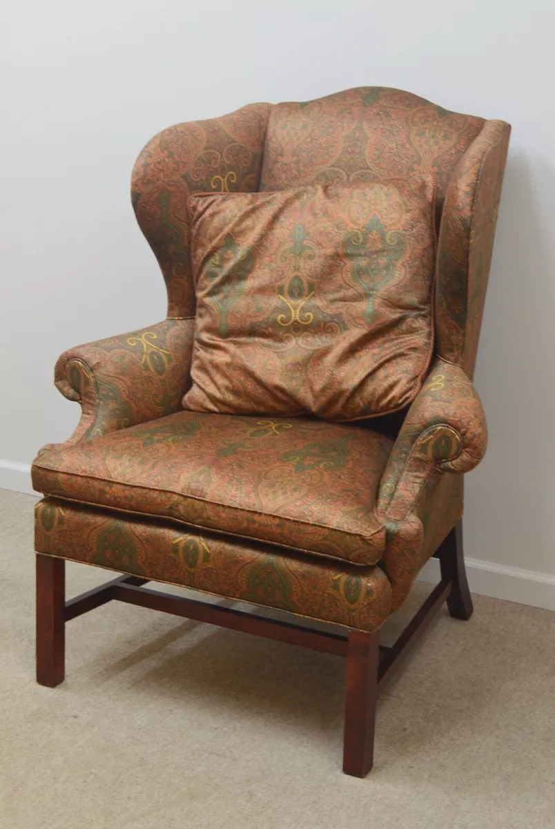 Ralph Lauren Upholstered Wingback Arm Chair eBay