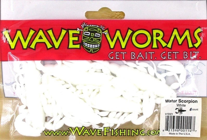 (3) Paquetes sin abrir Plásticos Ondulados 3" Agua Escorpión Blanco Nuevo ENVÍO GRATUITO Foto 3 de 4