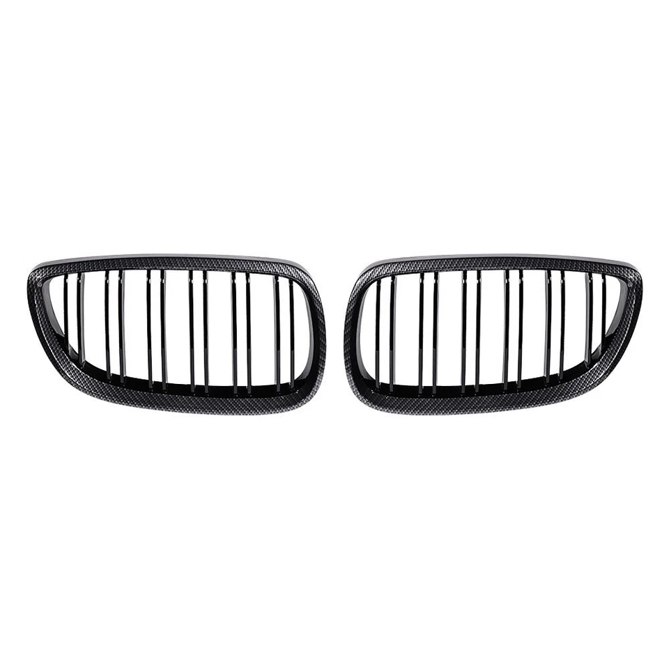 Carbon Fiber Dual Slat Kidney Grill For BMW E92 E93 M3 328i 335i Coupe 2007-2010 Foto 3 de 4