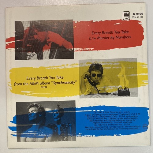 Police -Every Breath You Take vinyl 7"single 45rpm limited ed. Australia '83 - Picture 2 of 2