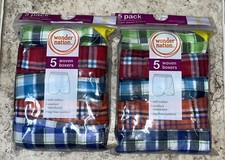 NWT Boys 2-5 Packs 10 Wonder Nation Woven Boxer Brief Underwear Size Medium 8