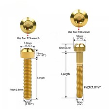 6 Pz TANKE M5 * 18 15mm Bullone Vite Con Guarnizione Per MTB - Foto 9