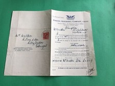 Phoenix Assurance Company Ltd Belfast 1922 Verlängerungsbeleg R37351