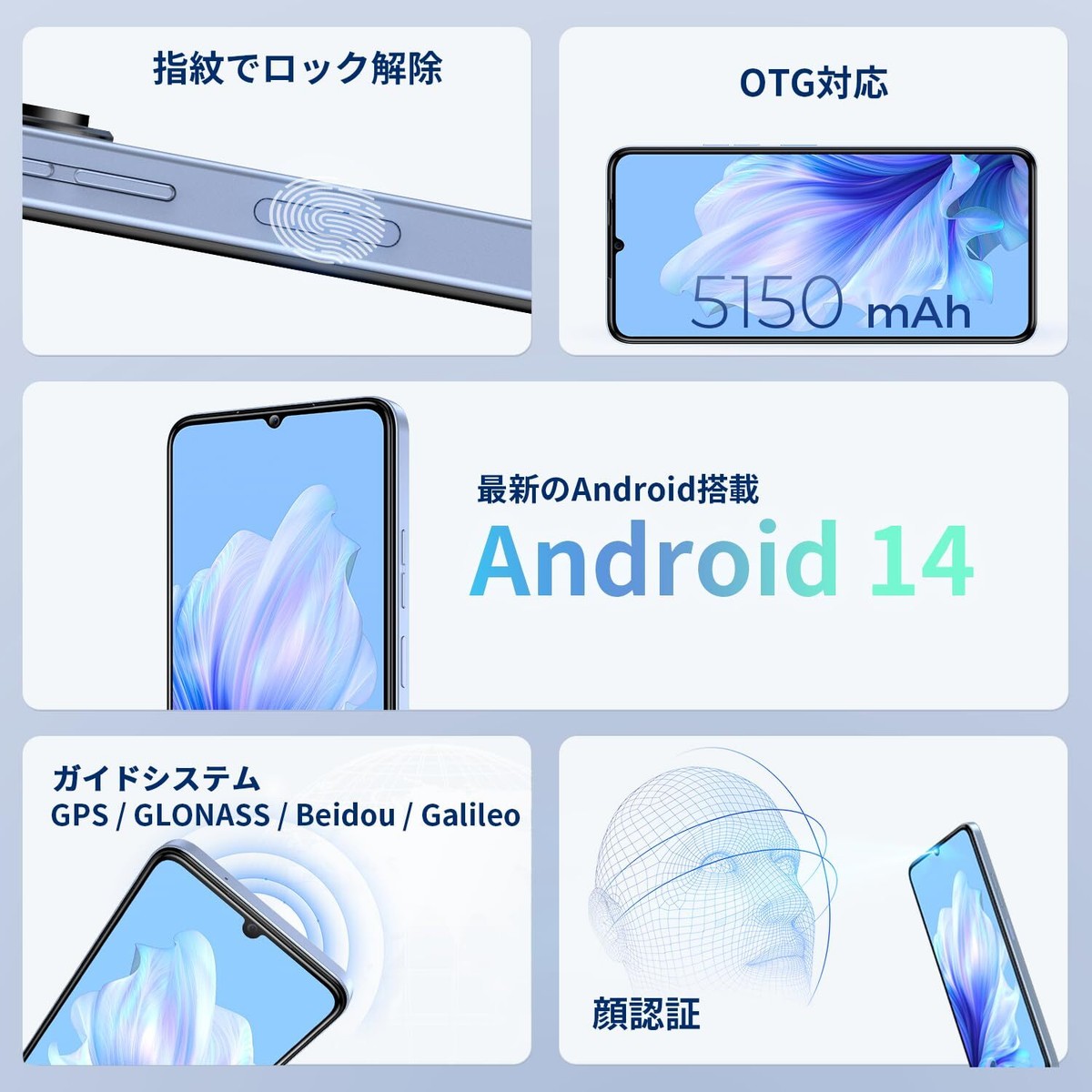 OUKITEL C50 Smartphone Android 14, 24GB + 128GB (1TB expandable 