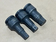 Grey Pneumatic GP 3pc 3/4" Drive Metric 27mm 22mm 19mm Impact Hex Socket Set Lot