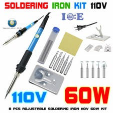 Soldering Iron Electric Gun Adjustable Temperature 60W Welding Set Tool Kit 110V