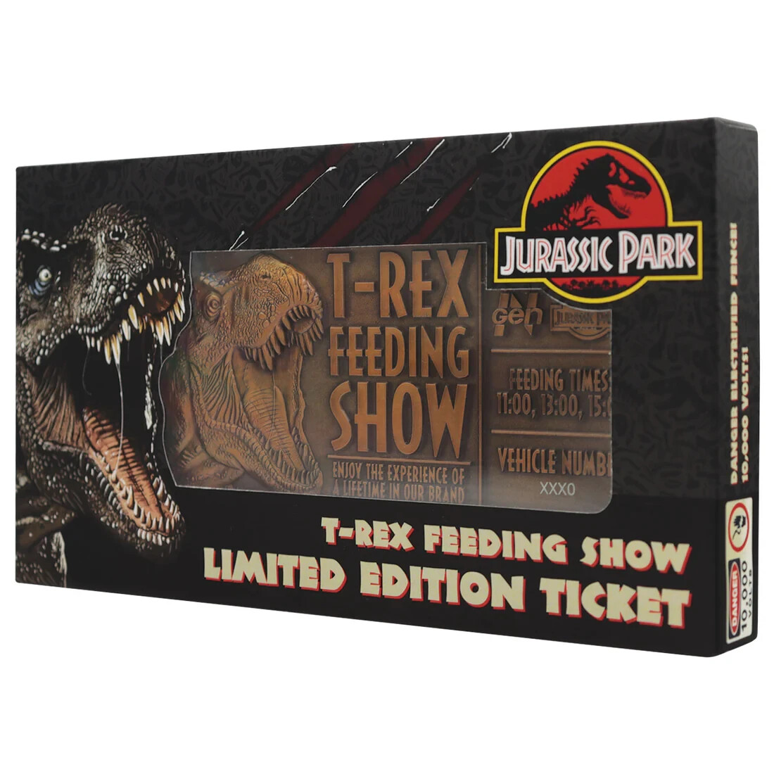 Jurassic Park T-Rex Feeding Show Ticket Replica Metal Ingot w