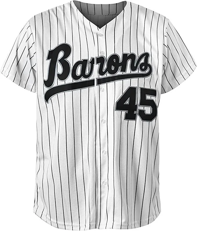 Tocament Birmingham Barons Michael Jordan 45 Baseball Jersey Black or White