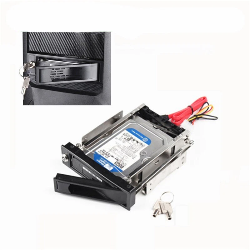 3.5" HDD To 5.25" Bay Rack Mount SATA Hard Drive Adapter Extraction Rack New - Image 4 of 4