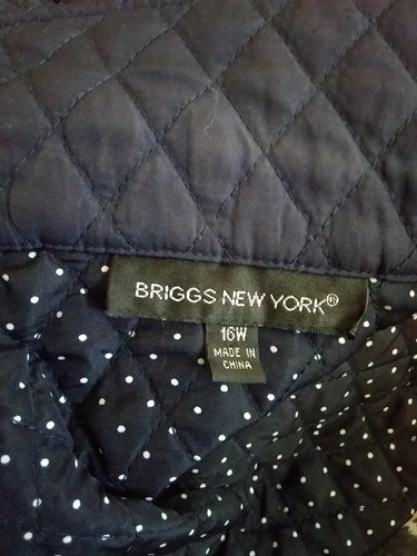 Briggs New York Womens Lightweight Quilted Snap Front Jacket Navy Sz 16W - Picture 4 of 4