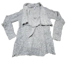 Alya Anthropologie Women Sweater Open Shawl Knit Cardigan Size Small White Black