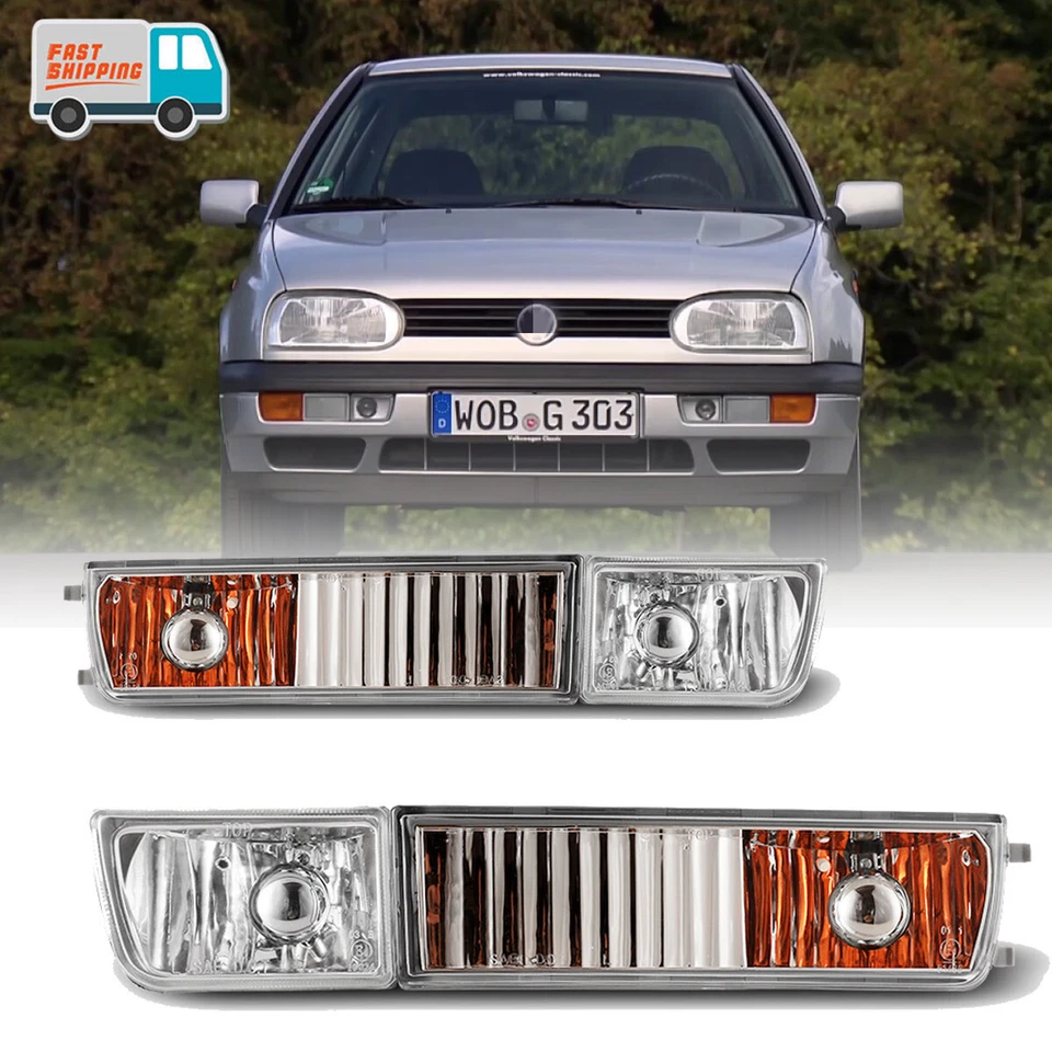 Fog Lights for 1993-1999 Volkswagen Golf/Jetta/Cabrio Bumper Driving Lamps Pair Foto 3 de 4