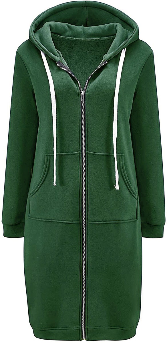 Haute Edition Women's Tunic Long Length Full Zip Hooded