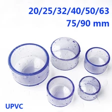 20/25/32/40/50/63/75/90mm UPVC Pipe Caps Blind Covers End Stopper Clear Fittings