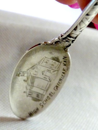 High School In Greenleaf Kansas 5" Sterling Souvenir Spoon 16 Grams - Picture 3 of 5
