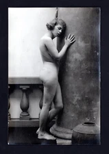 ROMANTIC C1920 COY DECO RISQUE NYMPH ALBERT ARTHUR ALLEN SILVER GELATIN PHOTO
