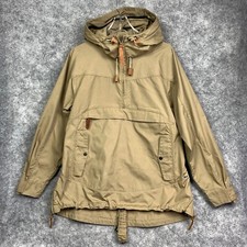 Fjallraven Iceland Anorak Jacket Womens Small S Sand G-1000 1/2 Zip Hooded Coat
