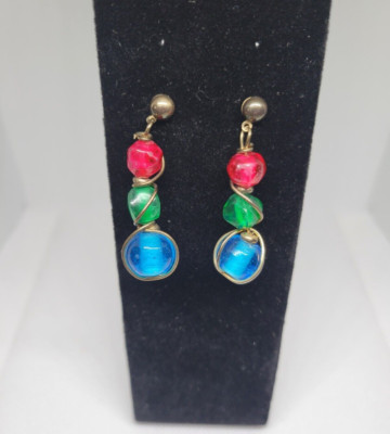 Carol for Eva Graham Round Drop Beaded Earrings