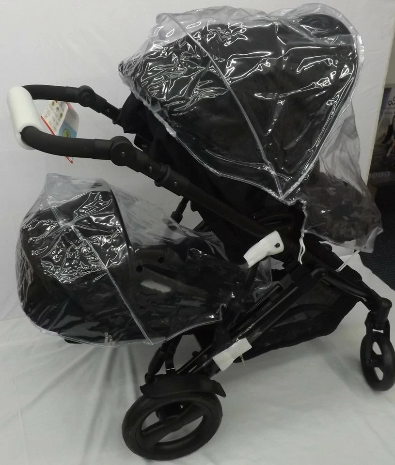 BABY REX PVC REGENABDECKUNG X2 PASST BABY JOGGER BABYJOGGER STADT AUSWAHL DOPPELTER REISSVERSCHLUSS ZUGANG