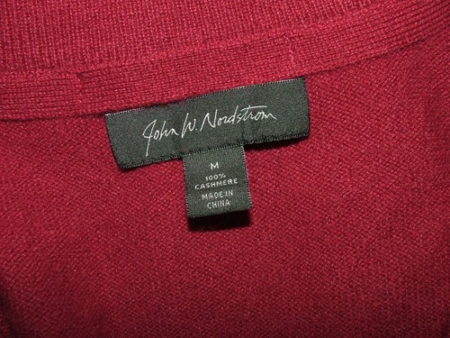 MENS JOHN W NORDSTROM V-NECK VEST SIZE M 100% CASHMERE RED SOLID #465 - Picture 4 of 4