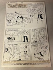 RICHIE RICH jackpots #34 original comic art TITLE HALF SPLASH DOLLAR DOG 1978