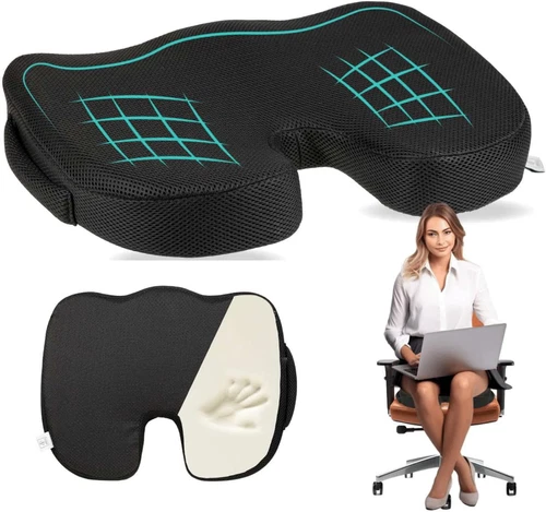 Cuscino Lombare Auto in Memory Foam, Supporto Lombare Sedia Ufficio Con Tessuto 
